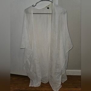 Universal Thread Sheer White Kimono Flowy Cardigan OSFM